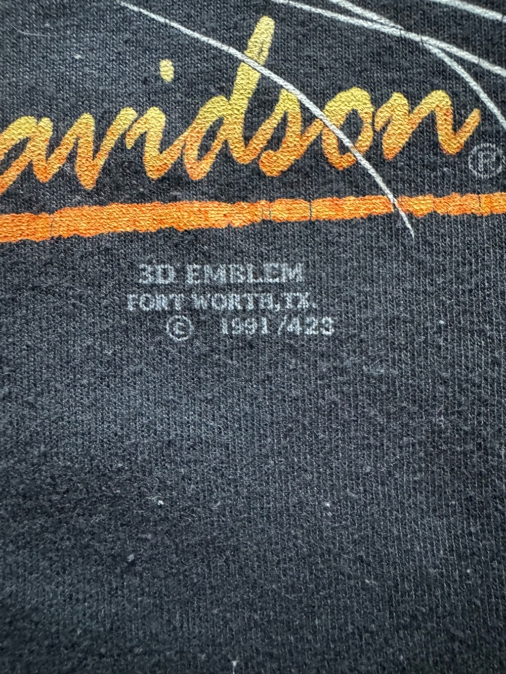 Vintage 1991 Harley Davidson "Cat Eyes" Tank Top 3D Emblem Size M Lace Trim - Picture 3 of 10